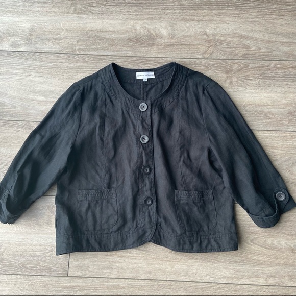 Marvin Richards Jackets & Blazers - Marvin Richards Linen Cropped Button Down Blazer